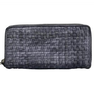 SIRIO PORTAFOGLIO PELLE MORBIDA VINTAGE INTRECCIATA GRIGIO