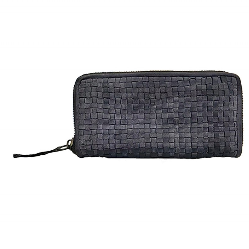 SIRIO PORTAFOGLIO PELLE MORBIDA VINTAGE INTRECCIATA GRIGIO - immagine 3