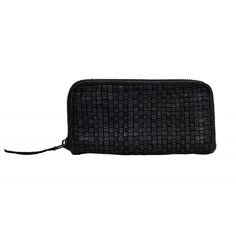 SIRIO PORTAFOGLIO PELLE MORBIDA VINTAGE INTRECCIATA NERO - immagine 3