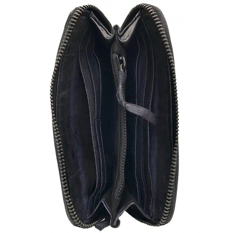 SIRIO PORTAFOGLIO PELLE MORBIDA VINTAGE INTRECCIATA NERO - immagine 4