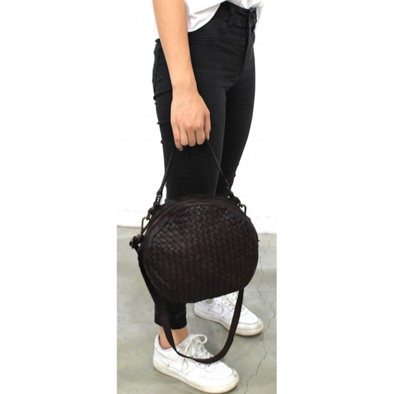 STINA BORSA ROTONDA PELLE VINTAGE INTRECCIATA - immagine 6