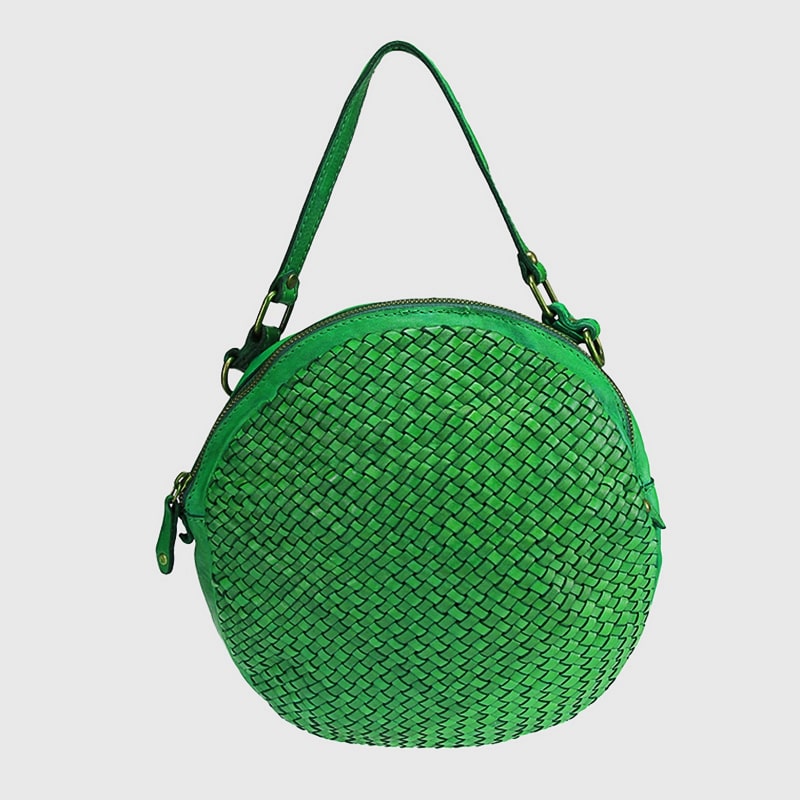 STINA BORSA ROTONDA PELLE VINTAGE INTRECCIATA - immagine 2