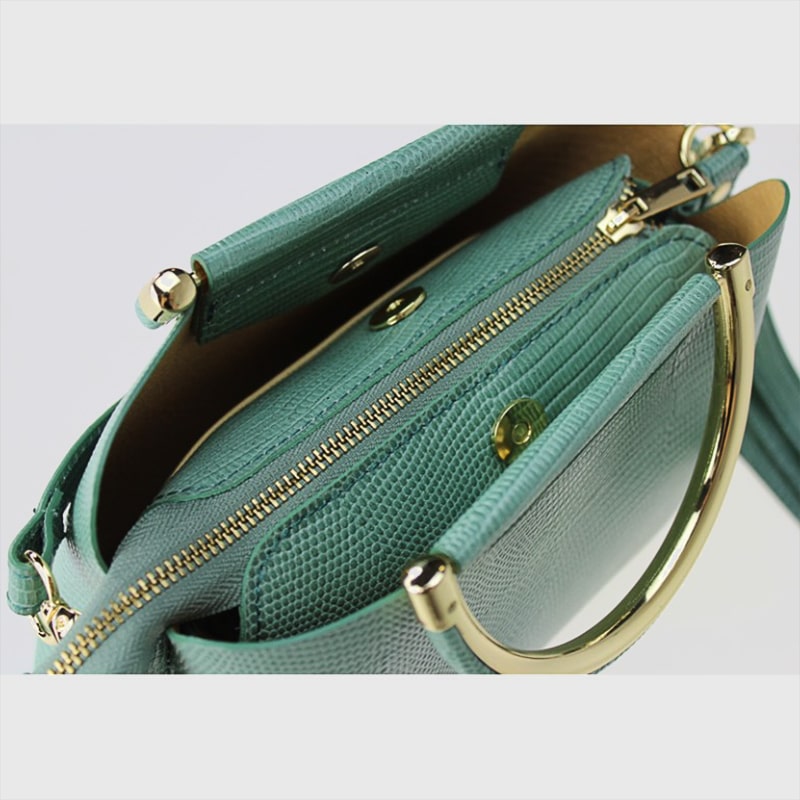 SYDNEY BORSA A MANO PELLE STAMPA RETTILE – DISPONIBILE IN VARI COLORI - immagine 6