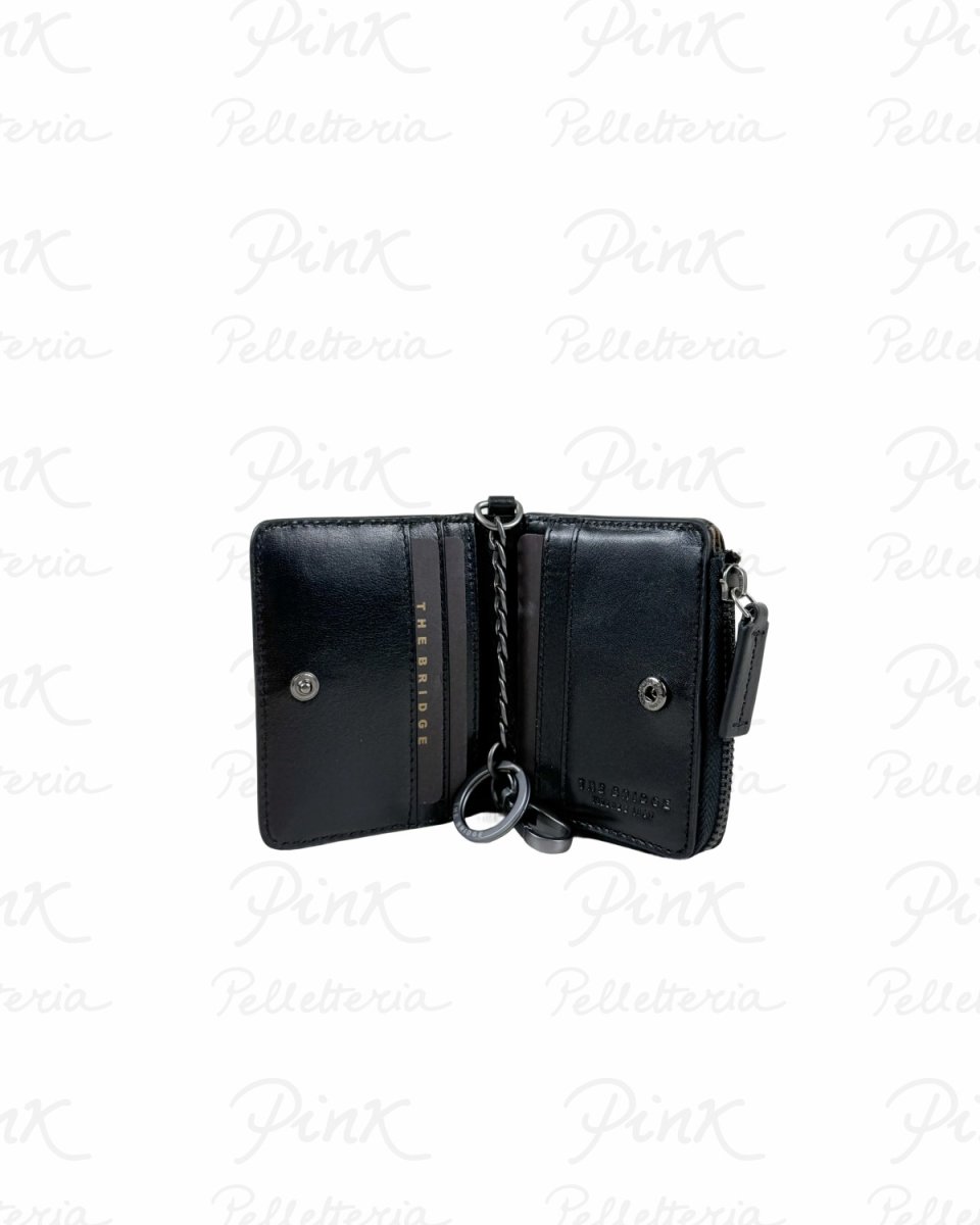 THE BRIDGE Man Lupo Wallet W/Chain 01320601-7R Nero-Rutenio - immagine 4