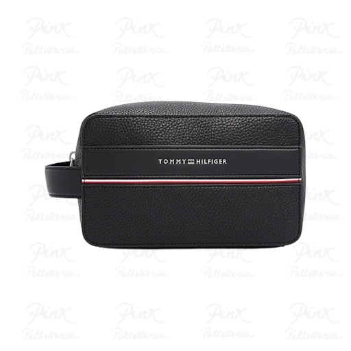 TOMMY HILFIGER Man Th Corp Washbag Pu AM0AM13048 BDS Black - immagine 2