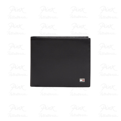 TOMMY HILFIGER Man Th Flag Portafoglio Cc + Monete AM0AM13978-BDS Nero