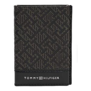 TOMMY HILFIGER Man Th Monogram Metal CC Holder AM0AM12783-BDS Nero