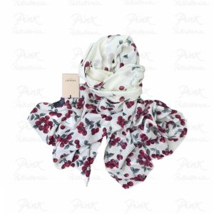 TWINSET Cherries Scarf Degrade’ 261TO5520 13503 White/Red