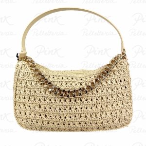 TWINSET Liliana Straw Leather Borsa a Spalla 261TD8080 00193 Paglia