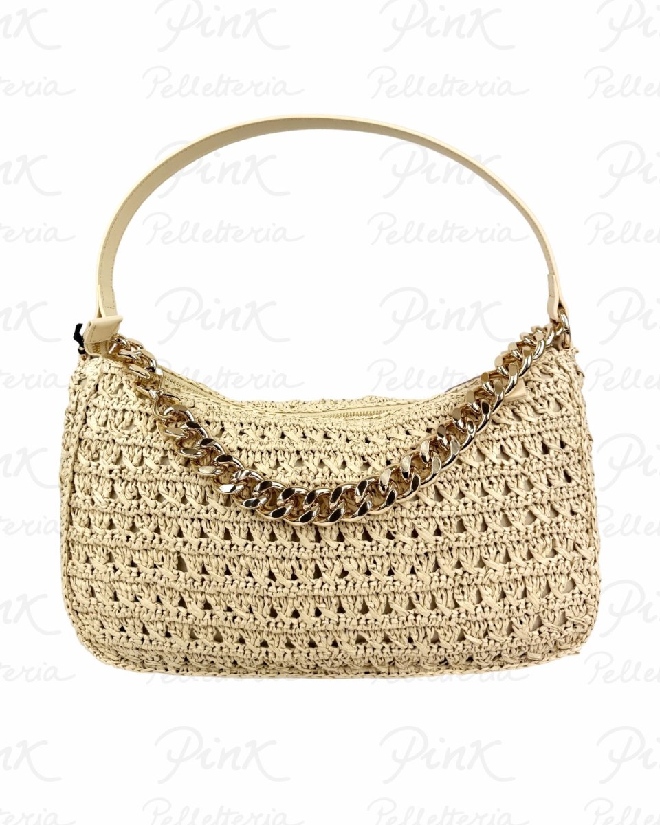 TWINSET Liliana Straw Leather Borsa a Spalla 261TD8080 00193 Paglia