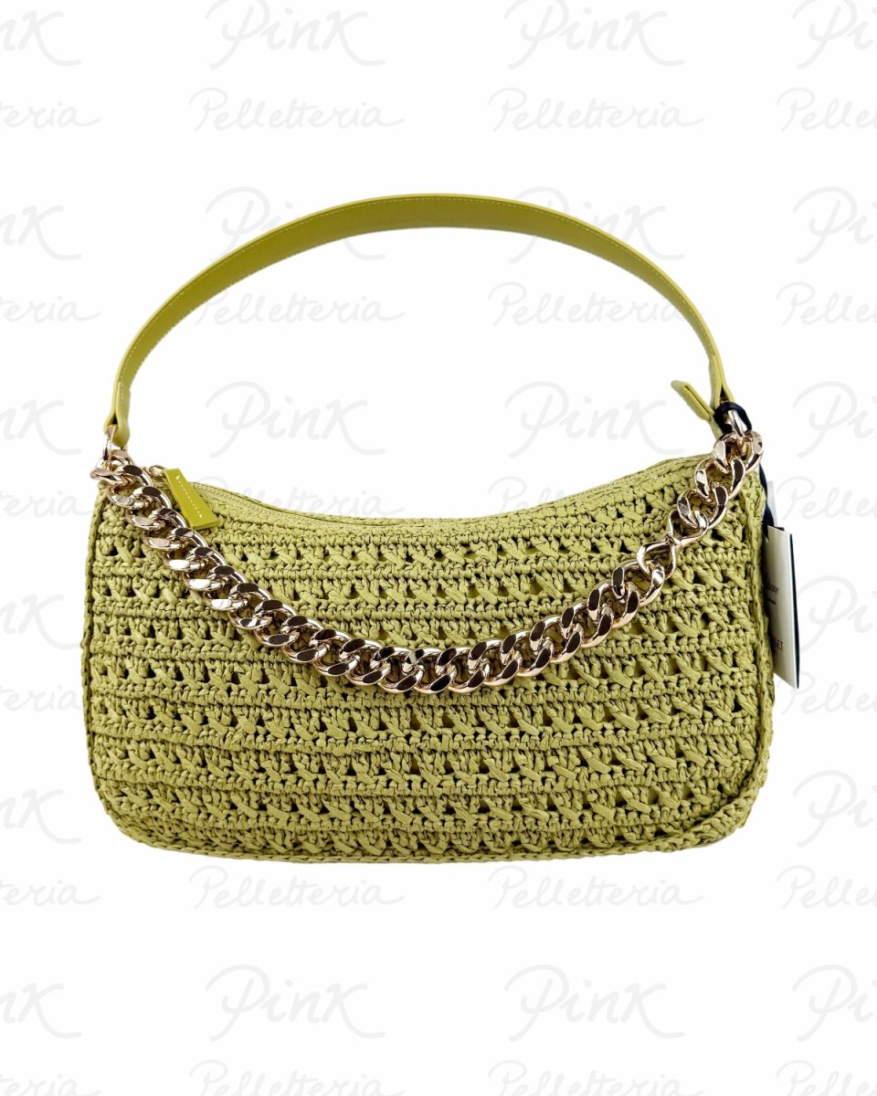 TWINSET Liliana Straw Leather Borsa a Spalla 261TD8080 12117 Avocado Oil - immagine 2