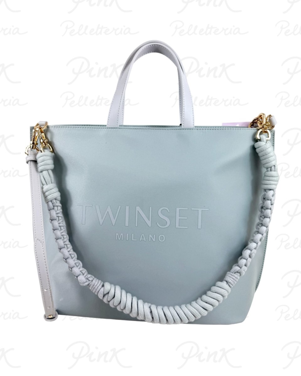 TWINSET Logo Bag Borsa Mano c/Tracolla 261TB7520 13162 Aqua - immagine 2