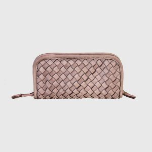 PORTAFOGLIO CON ZIP IN PELLE VINTAGE INTRECCIATA TOMMY – DISPONIBILE IN VARI COLORI