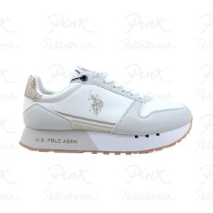 U.S. POLO ASSN. Deni Sneaker Woman DENI004W/6YH1 WHI-GOL02 Bianco Oro