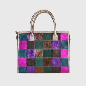 SHOPPING BAG IN PELLE LAMINATA VENTURA – DISPONIBILE IN VARI COLORI