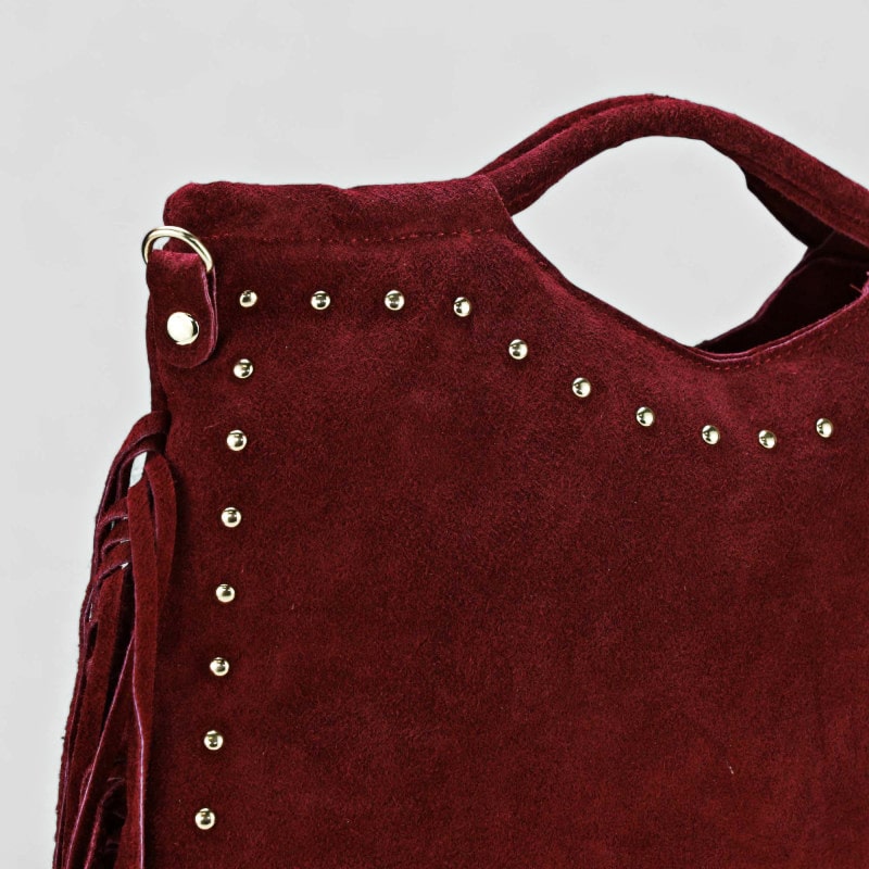 BORSA SCAMOSCIATA CON FRANGE MOLAN SUEDE – DISPONIBILE IN VARI COLORI - immagine 7