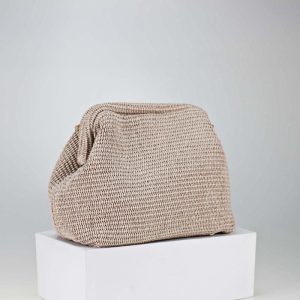 BORSA IN RAFIA CHIUSURA A SCATTO WISAL – DISPONIBILE IN VARI COLORI