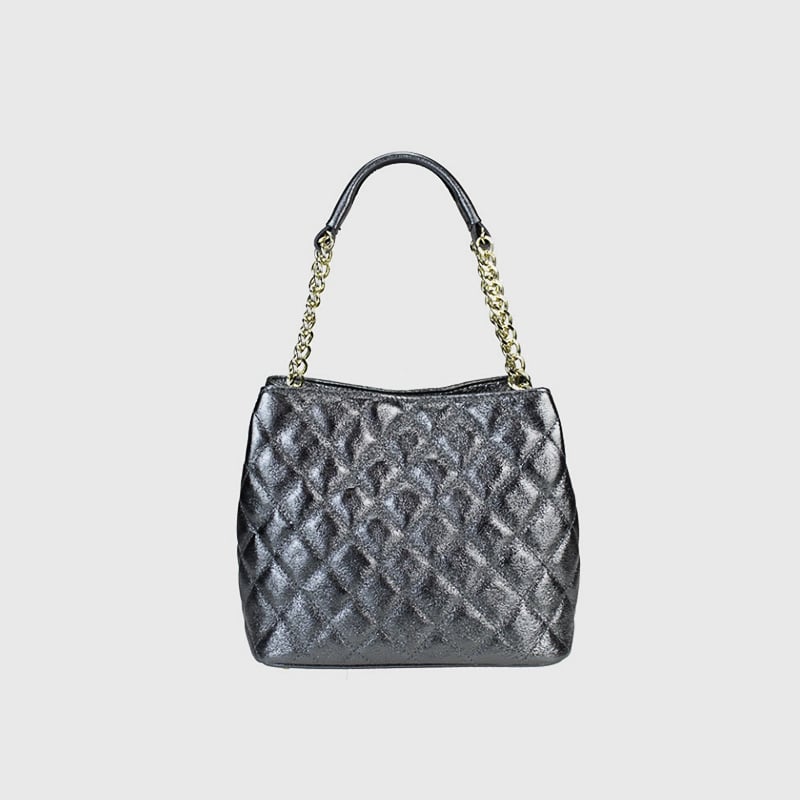 BORSA CON CATENA TRAPUNTATA IN PELLE MAKENNA – DISPONIBILE IN VARI COLORI - immagine 2