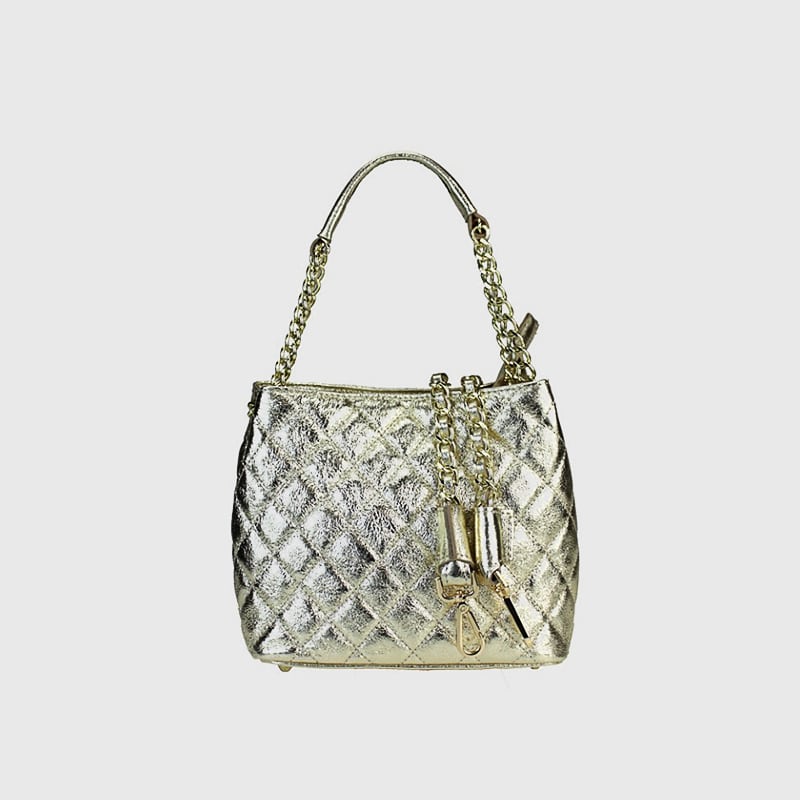 BORSA CON CATENA TRAPUNTATA IN PELLE MAKENNA – DISPONIBILE IN VARI COLORI - immagine 3