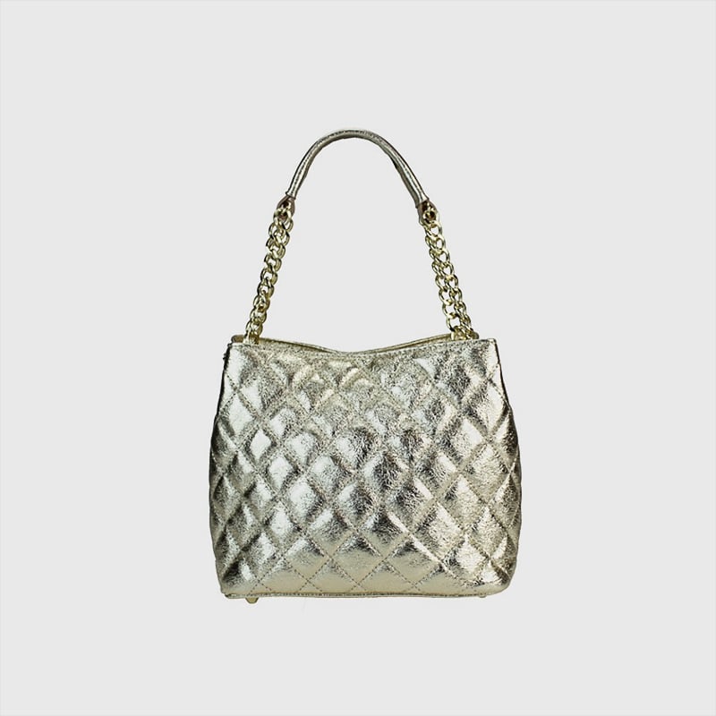 BORSA CON CATENA TRAPUNTATA IN PELLE MAKENNA – DISPONIBILE IN VARI COLORI - immagine 5