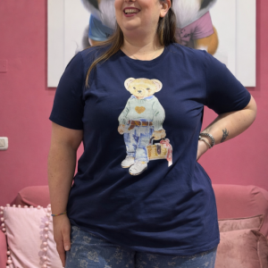 T shirt orsetto Curvy blu