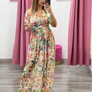 Abito lungo tulle fantasia - abbigliamento - Artigli