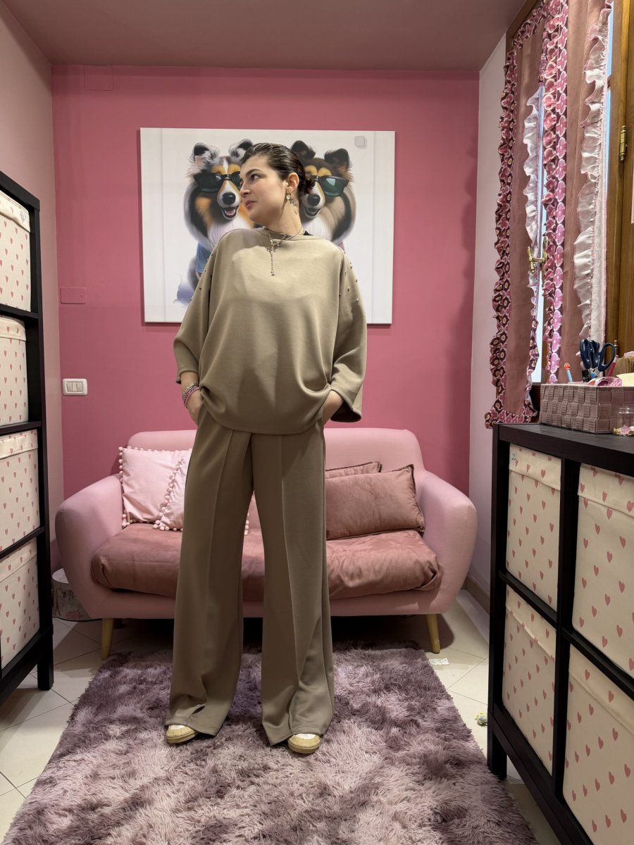 Tuta in scuba con strass fango - immagine 3