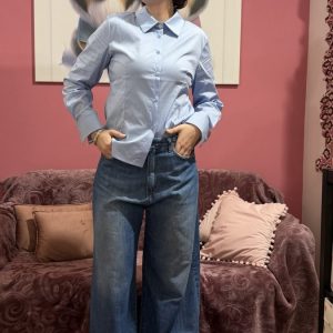 Camicia di cotone azzurra