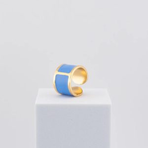 Anello smalto denim
