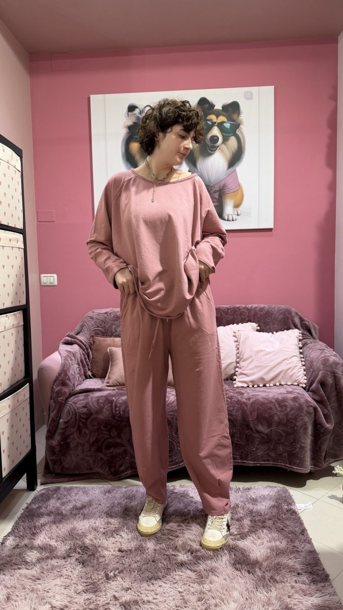 Tuta a pacchetto Curvy rosa - immagine 3