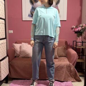 T shirt pizzo verde menta