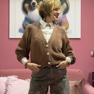 Cardigan bottoni gioiello phard