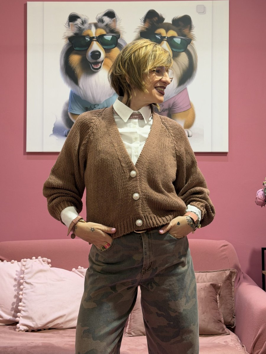 Cardigan bottoni gioiello phard