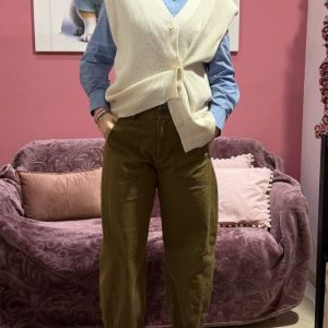 Gilet asimmetrico panna