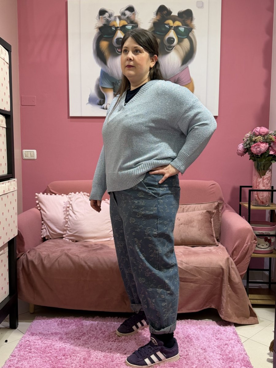 Jeans fiori Curvy - immagine 3