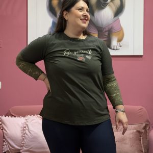 T shirt Be Yourself verde