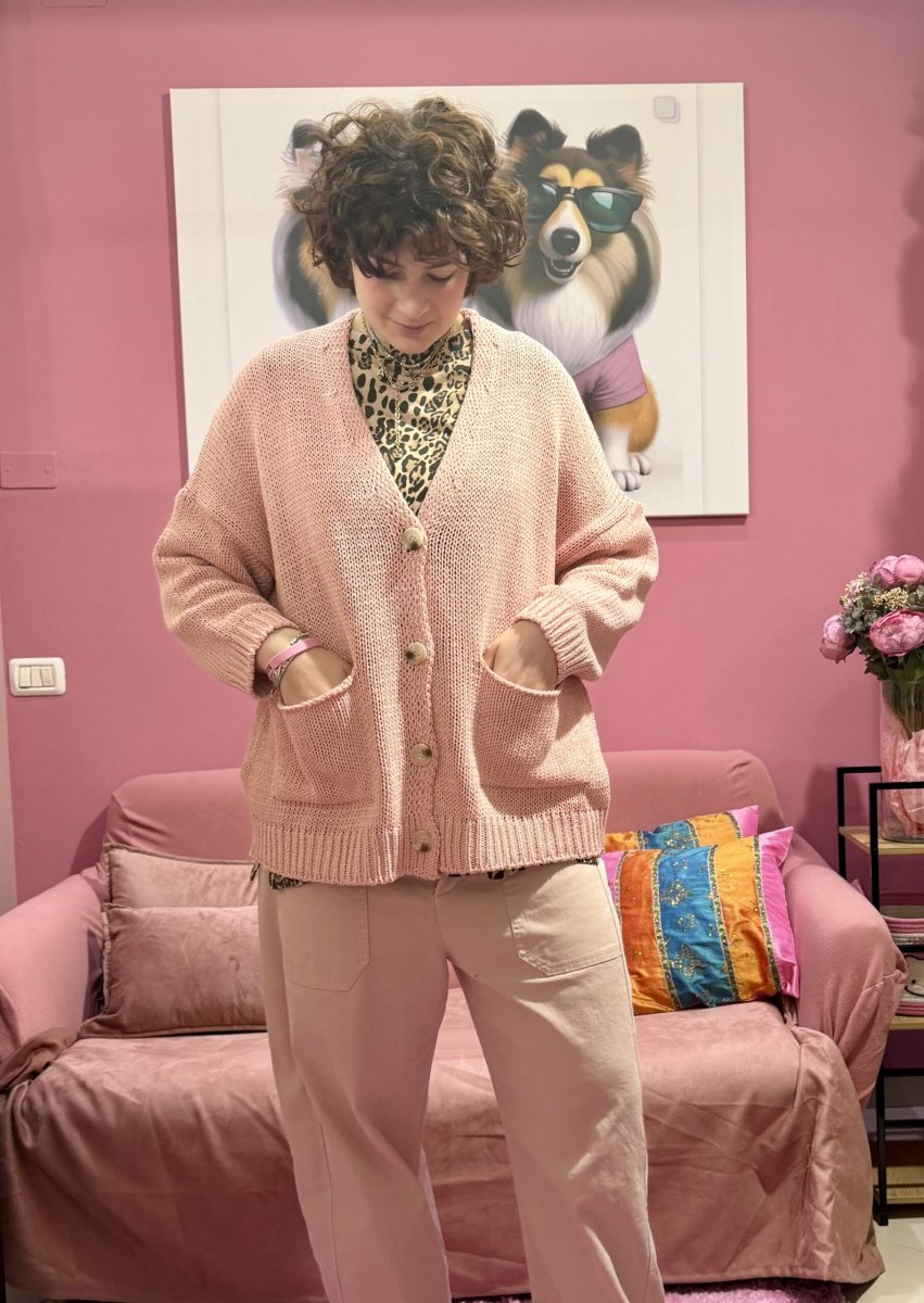 Cardigan rosa Curvy - immagine 3