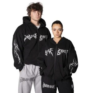 Tribal Strength Zip Hoodie Black