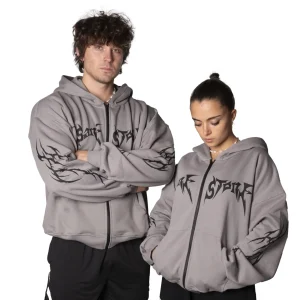 Tribal Strength Zip Hoodie Dark Grey